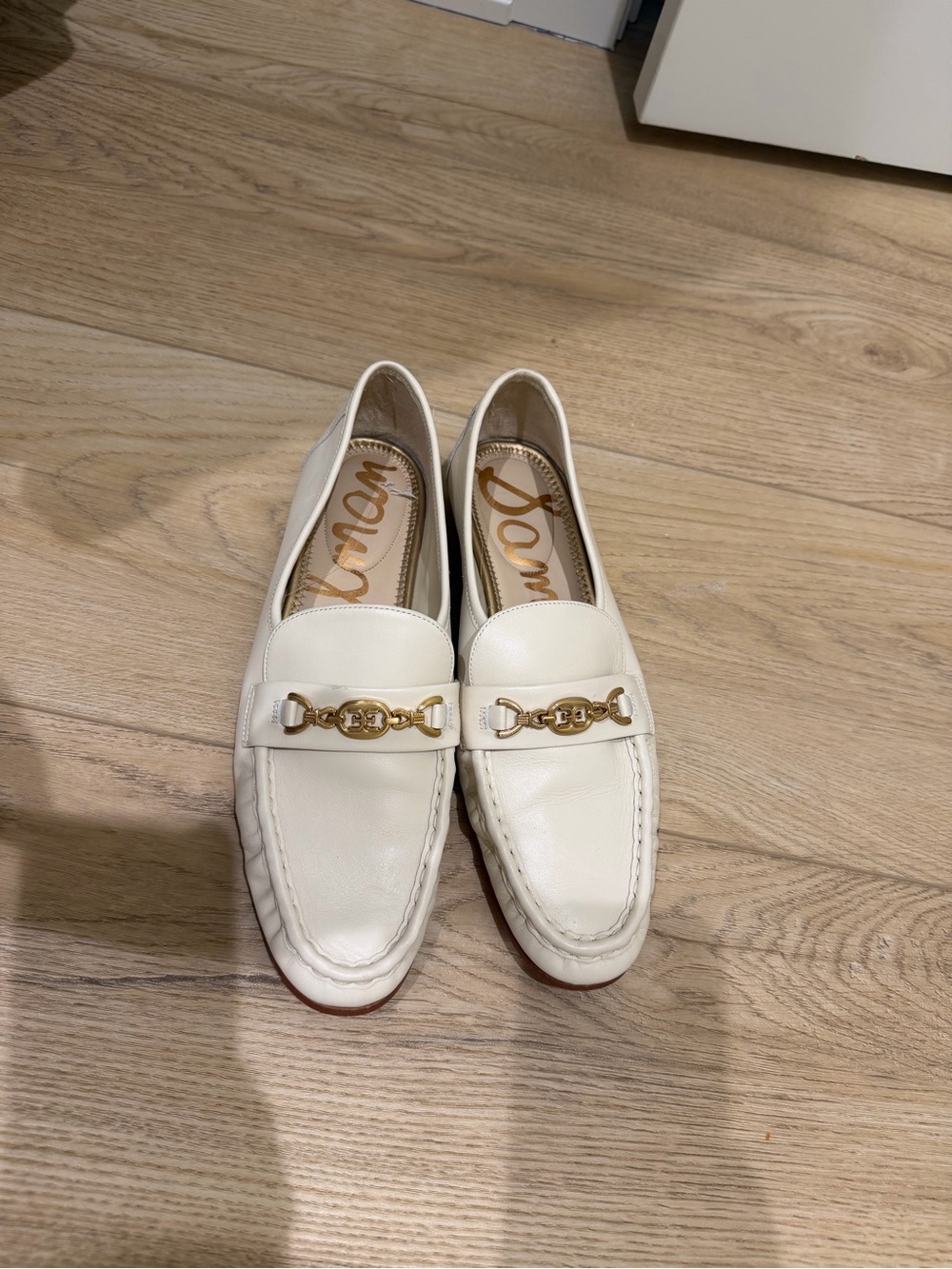 Sam Edelman White Leather Loafers